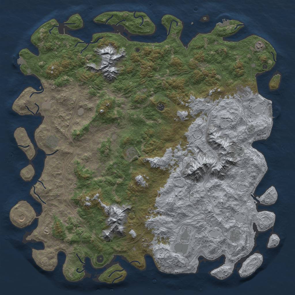 Rust Map: Procedural Map, Size: 6000, Seed: 775801971, 19 Monuments