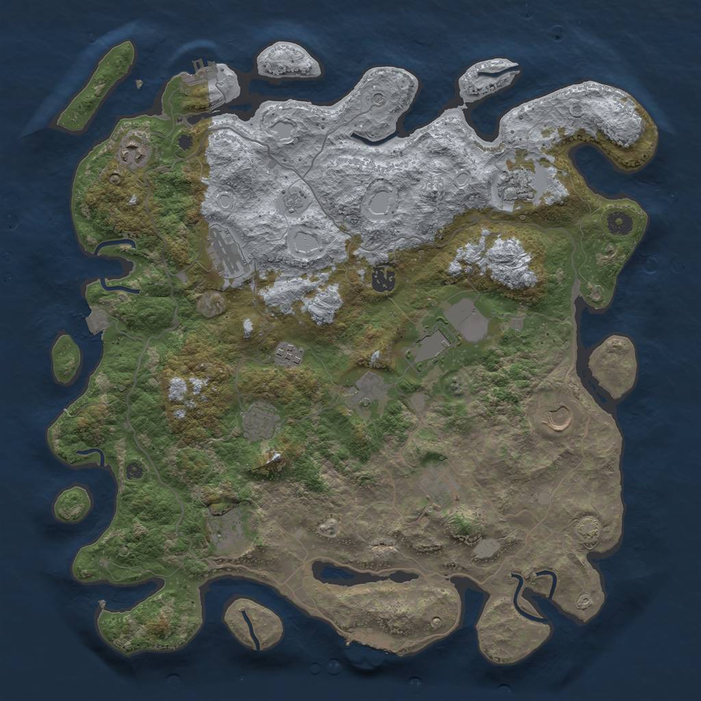 Rust Map: Procedural Map, Size: 4200, Seed: 650894715, 19 Monuments