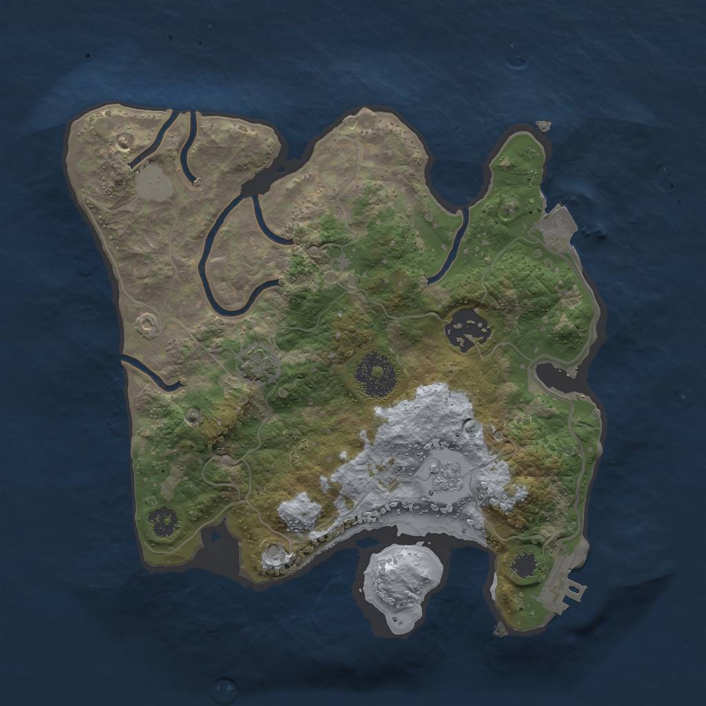 Rust Map: Procedural Map, Size: 2500, Seed: 7164, 7 Monuments