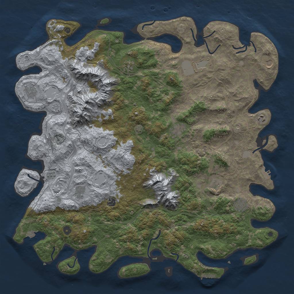 Rust Map: Procedural Map, Size: 5250, Seed: 567987, 19 Monuments