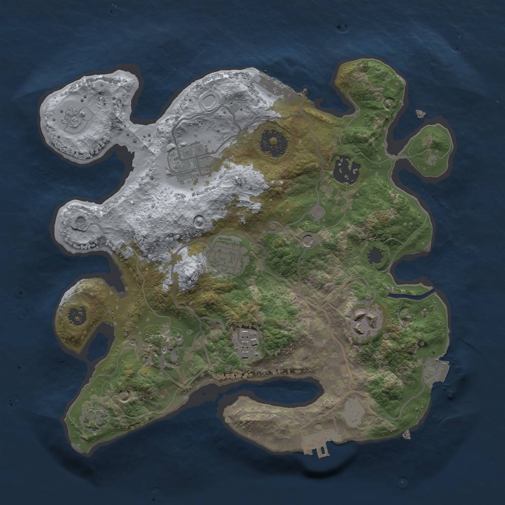 Rust Map: Procedural Map, Size: 2750, Seed: 402550843, 14 Monuments