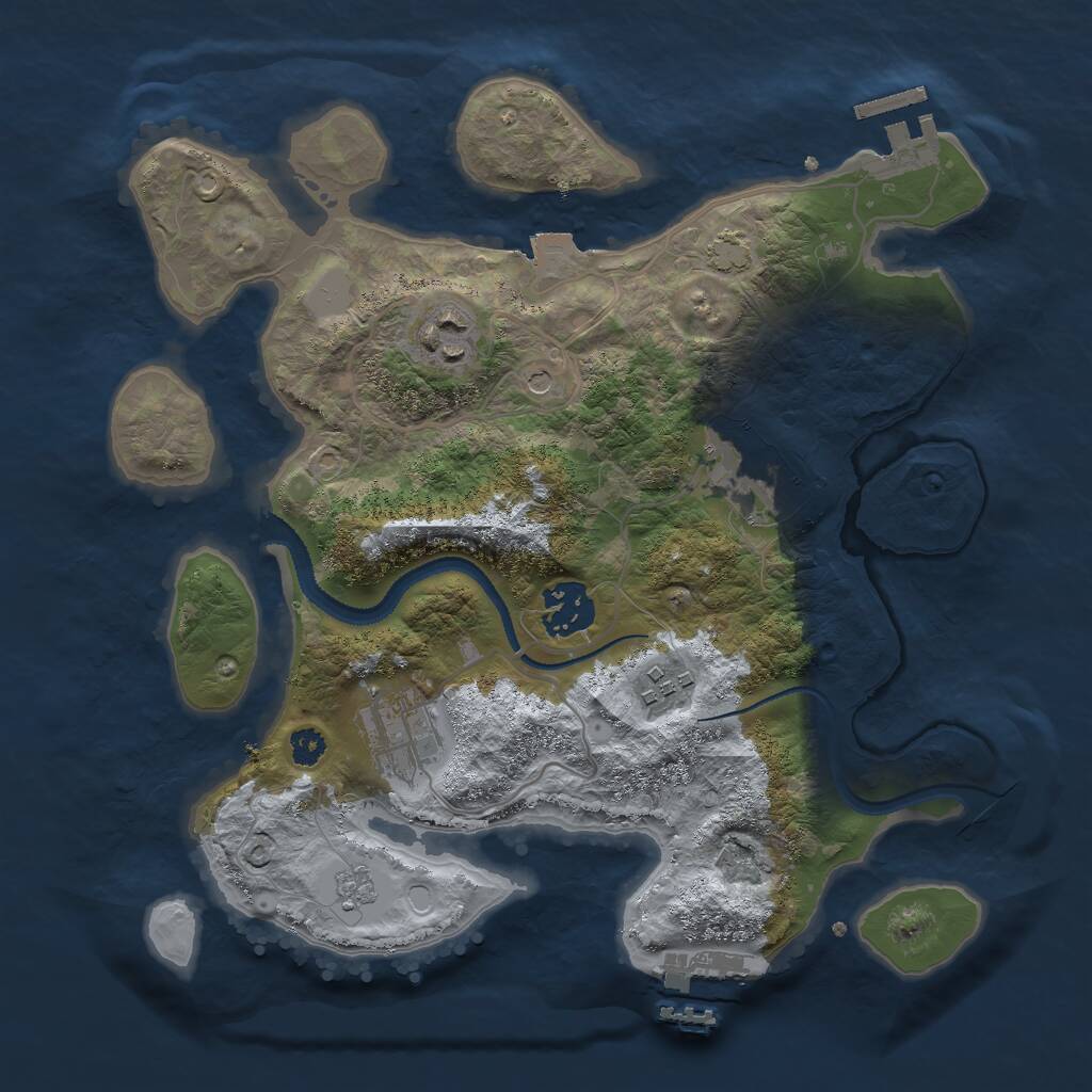 Rust Map: Procedural Map, Size: 3000, Seed: 641320929, 11 Monuments