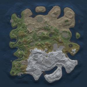 Thumbnail Rust Map: Procedural Map, Size: 3500, Seed: 22864, 17 Monuments