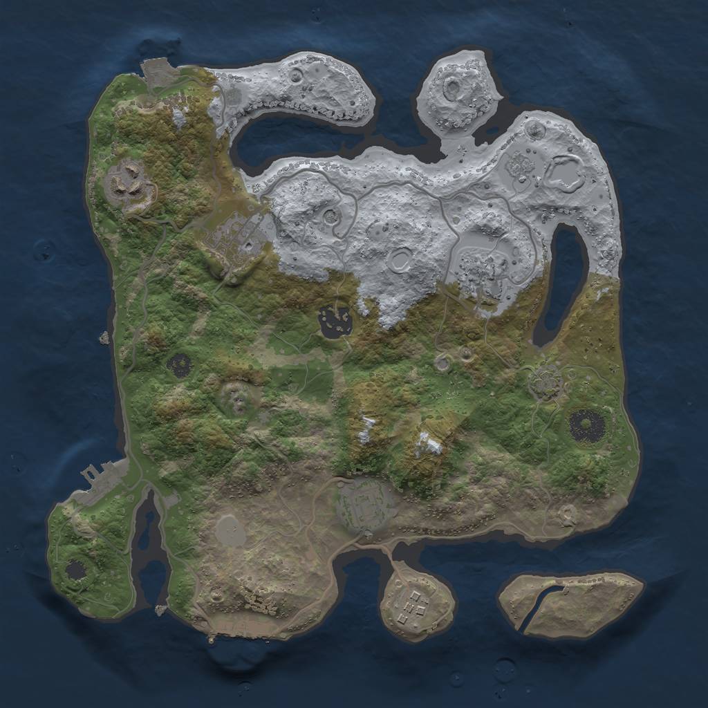 Rust Map: Procedural Map, Size: 3000, Seed: 14932, 14 Monuments
