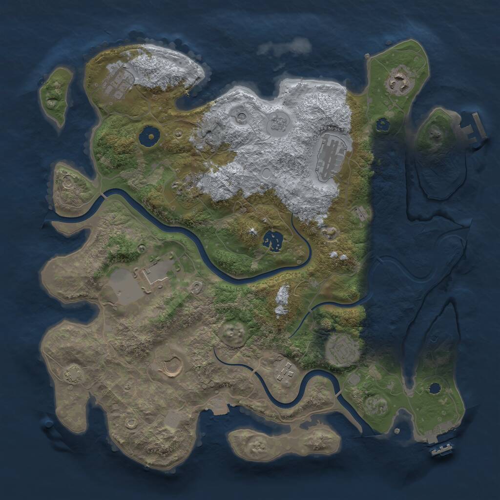 Rust Map: Procedural Map, Size: 3650, Seed: 48778104, 15 Monuments