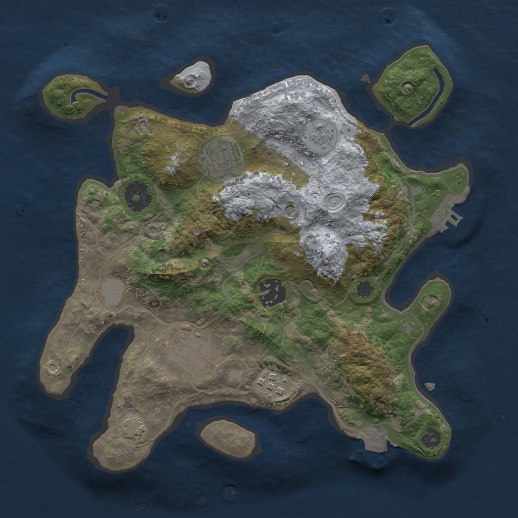 Rust Map: Procedural Map, Size: 2757, Seed: 878416778, 11 Monuments