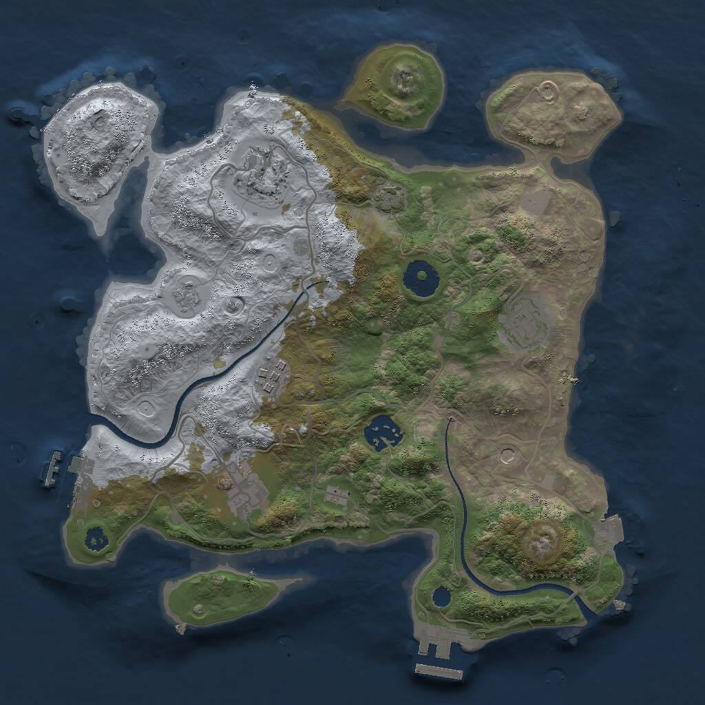 Rust Map: Procedural Map, Size: 3000, Seed: 1678379706, 11 Monuments