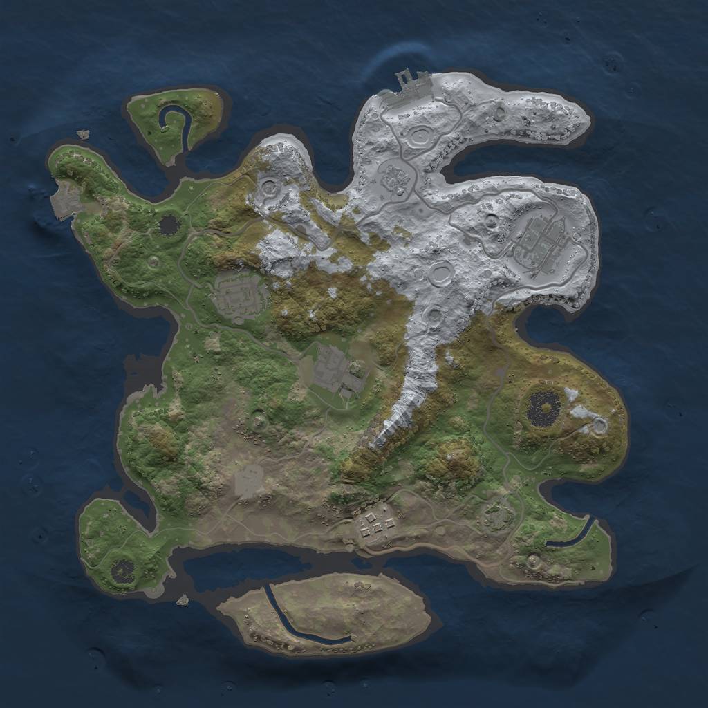 Rust Map: Procedural Map, Size: 3000, Seed: 12094, 11 Monuments