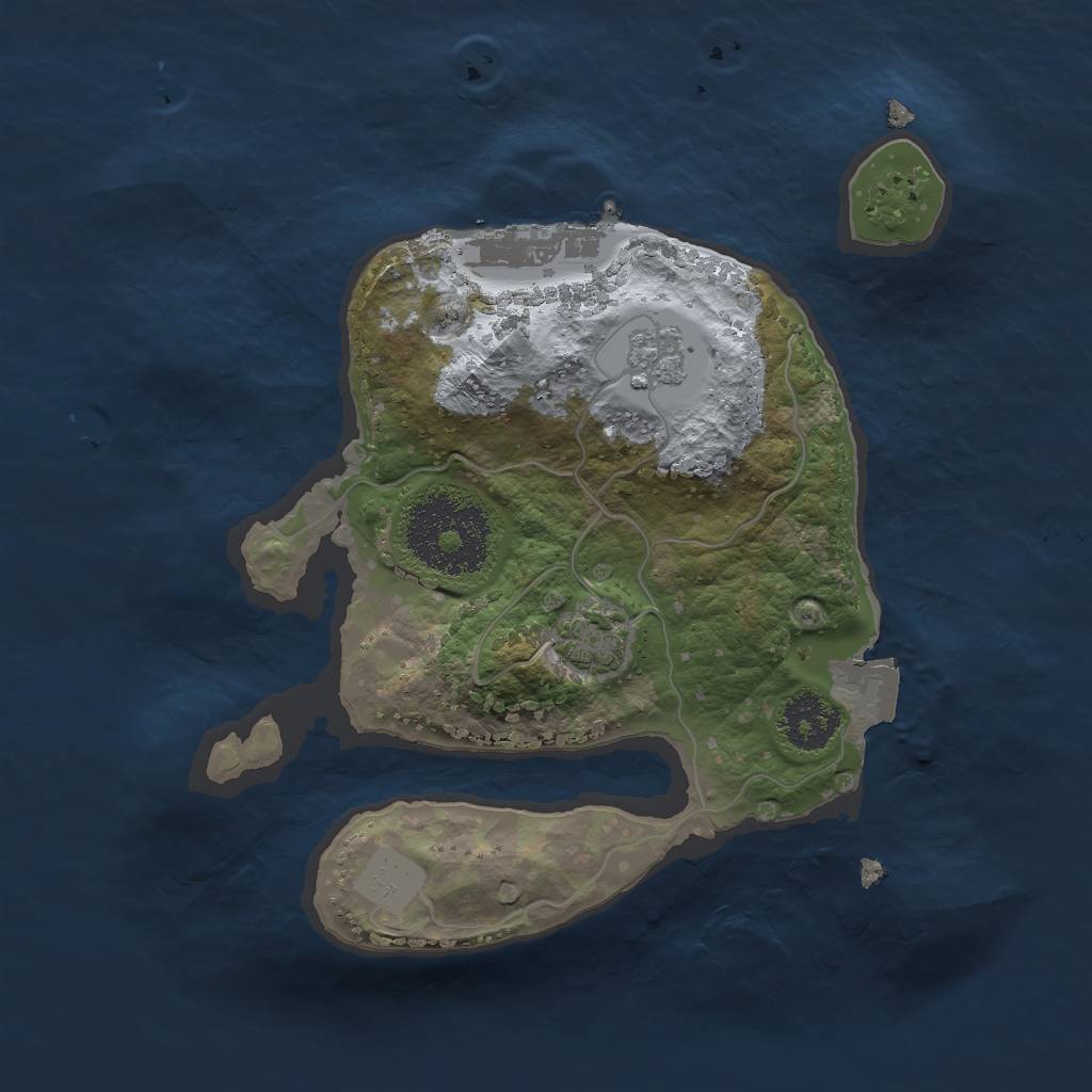 Rust Map: Procedural Map, Size: 2000, Seed: 1444357734, 6 Monuments