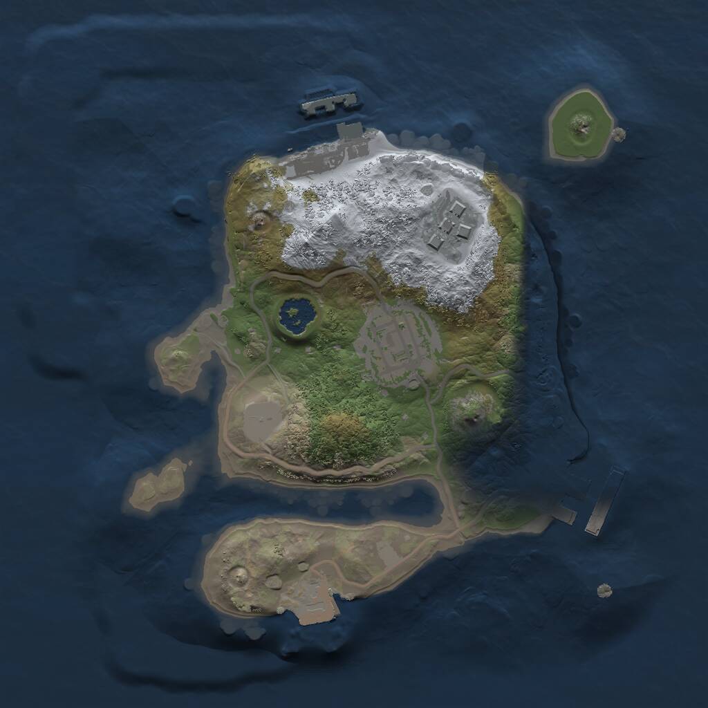 Rust Map: Procedural Map, Size: 2000, Seed: 1444357734, 5 Monuments