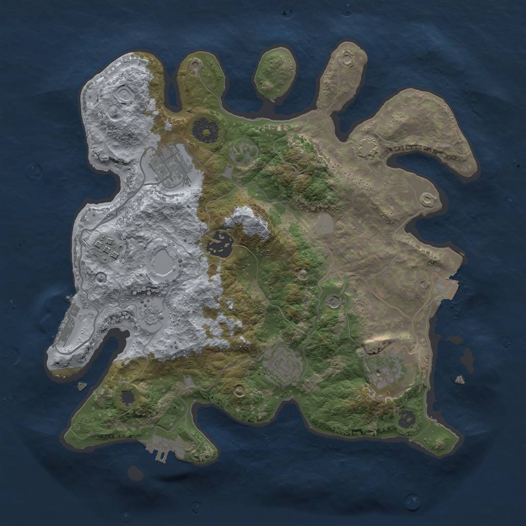 Rust Map: Procedural Map, Size: 3000, Seed: 3180245, 13 Monuments