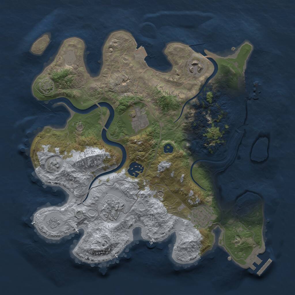 Rust Map: Procedural Map, Size: 3000, Seed: 1316001182, 12 Monuments