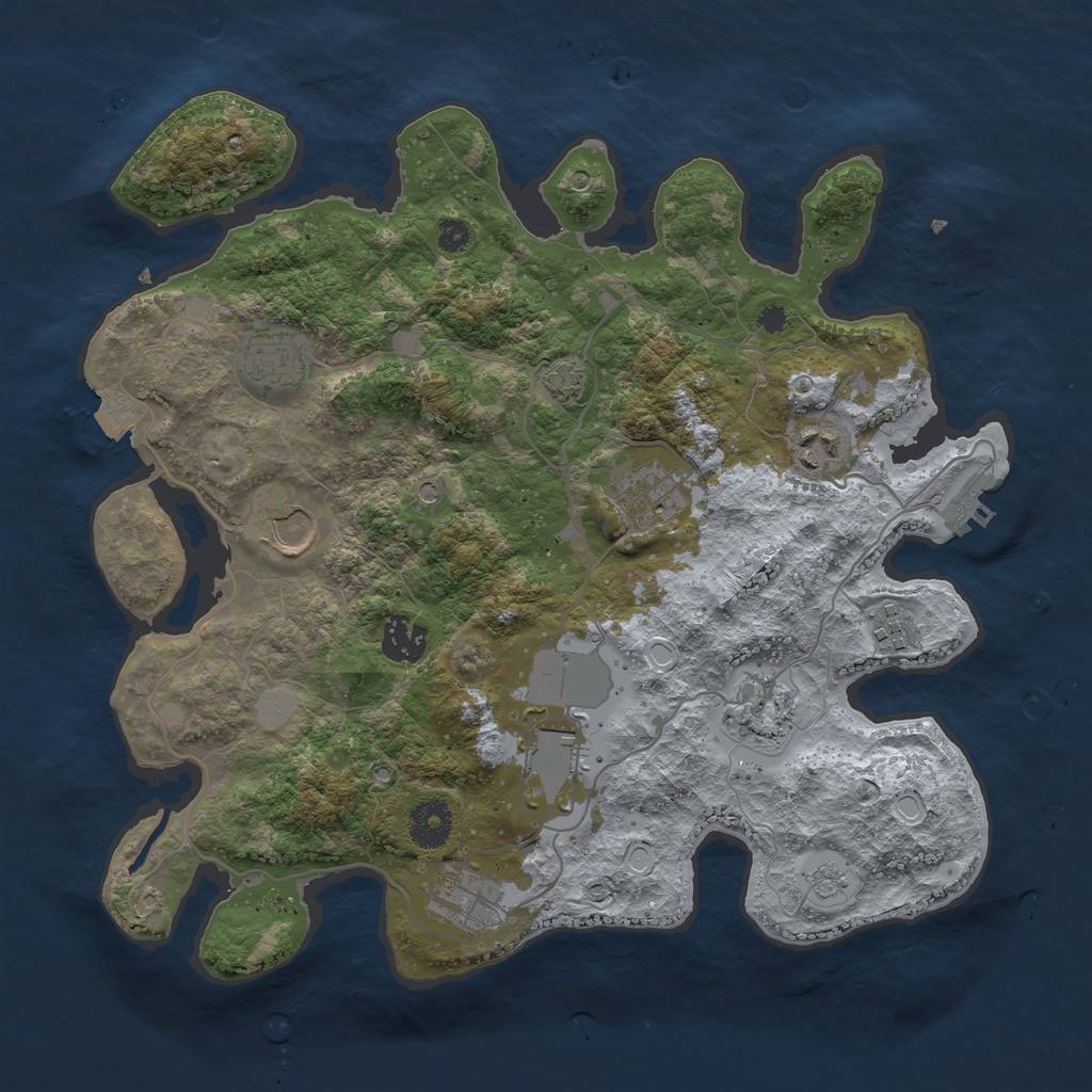 Rust Map: Procedural Map, Size: 3500, Seed: 218660605, 16 Monuments