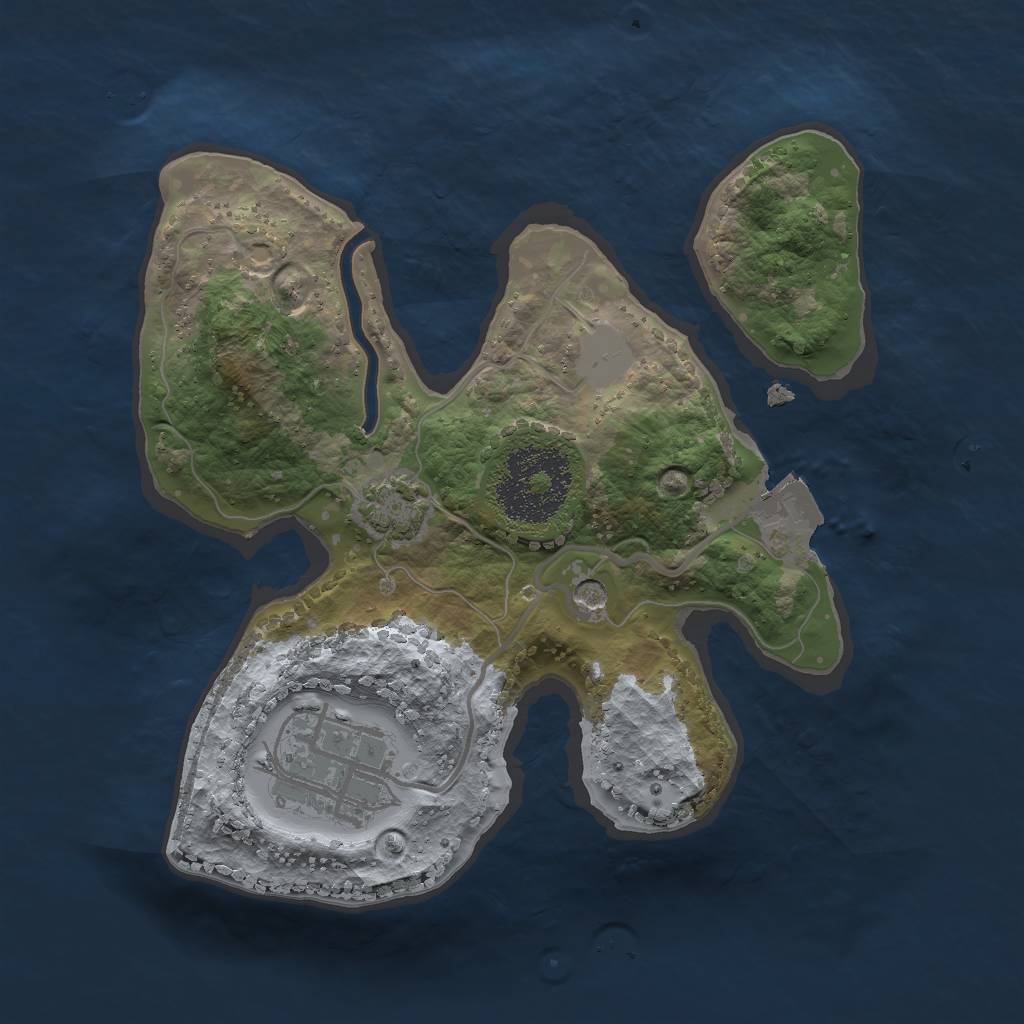 Rust Map: Procedural Map, Size: 2000, Seed: 214756478, 6 Monuments