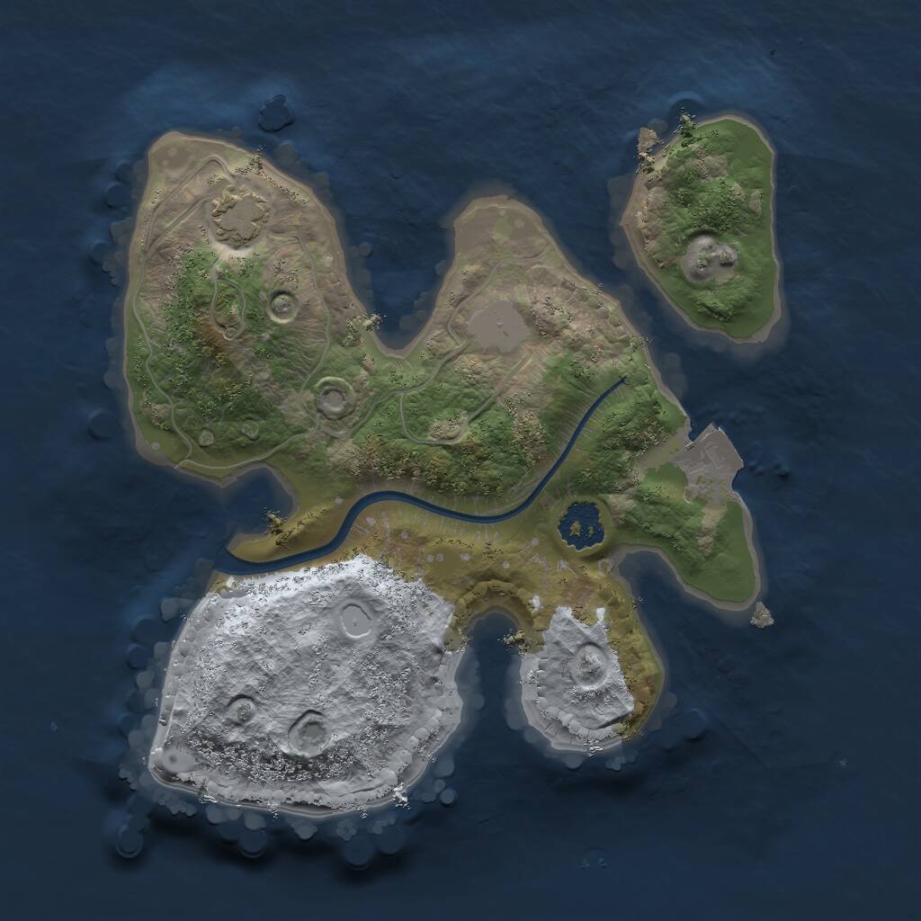 Rust Map: Procedural Map, Size: 2000, Seed: 214756478, 2 Monuments