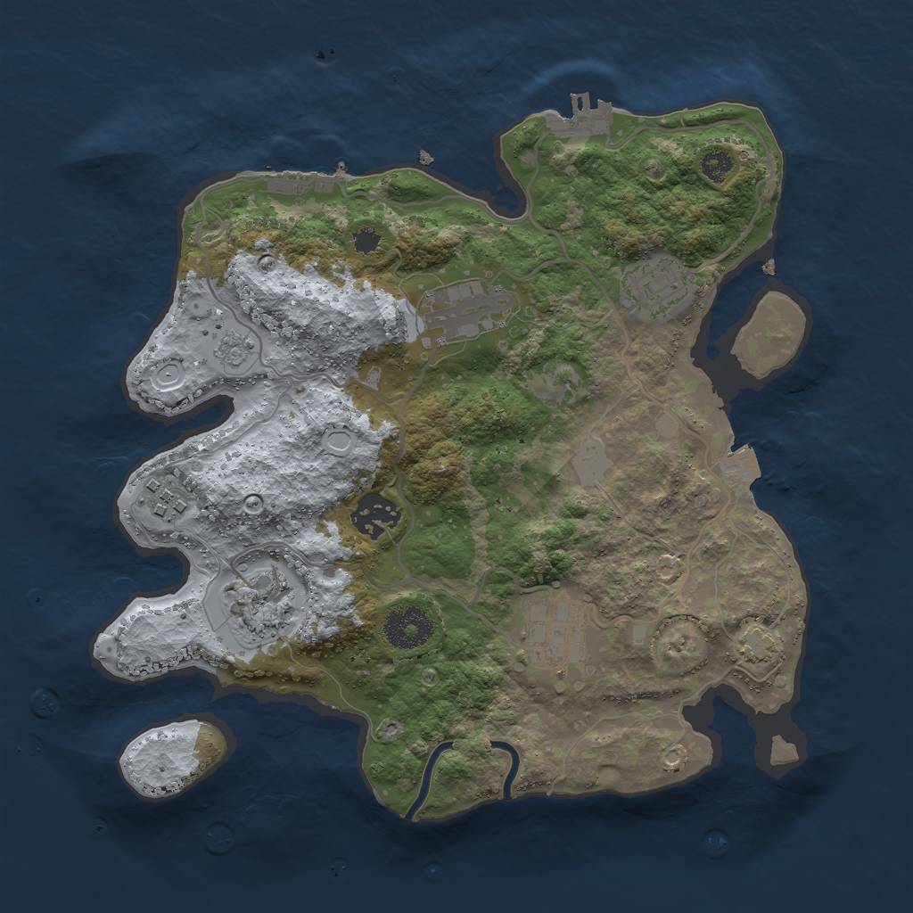 Rust Map: Procedural Map, Size: 3000, Seed: 1182256894, 13 Monuments