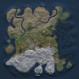 Thumbnail Rust Map: Procedural Map, Size: 3500, Seed: 774949364, 14 Monuments