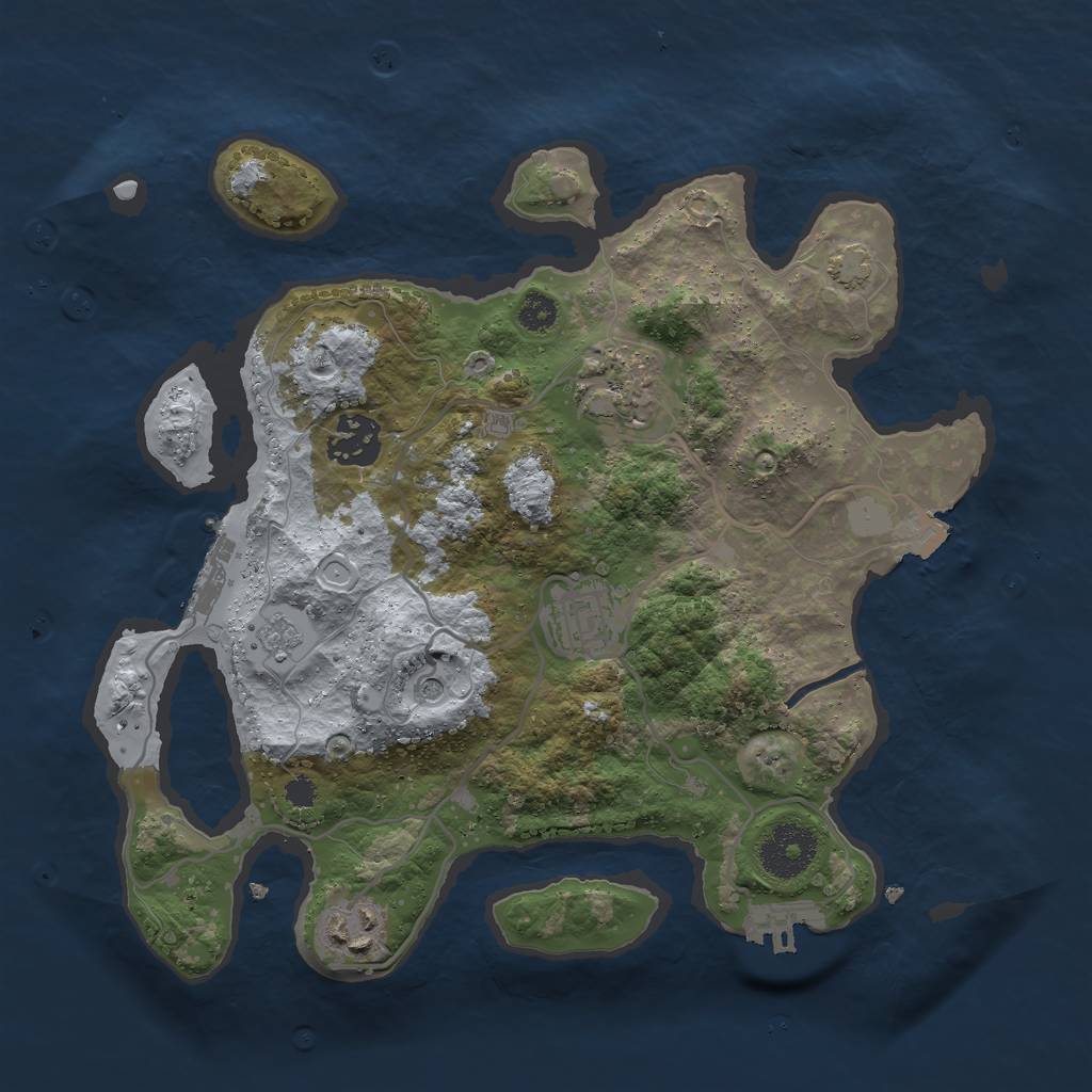Rust Map: Procedural Map, Size: 3000, Seed: 20095, 12 Monuments