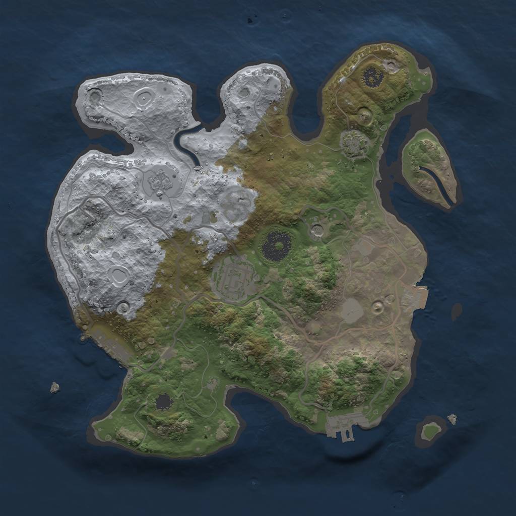 Rust Map: Procedural Map, Size: 2600, Seed: 14567574, 9 Monuments