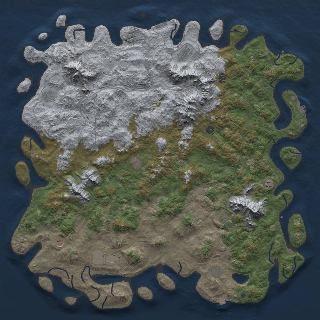 Rust Map: Procedural Map, Size: 6000, Seed: 6738564, 19 Monuments