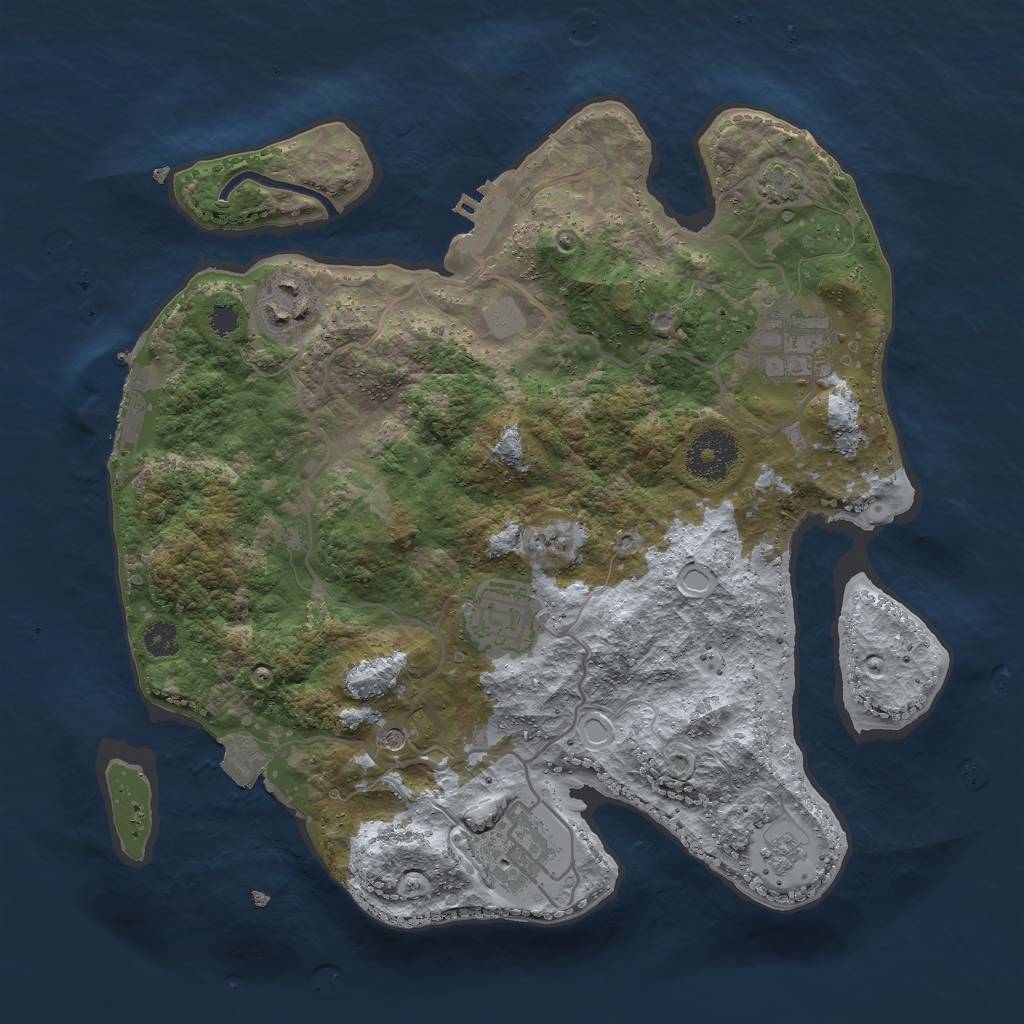 Rust Map: Procedural Map, Size: 3000, Seed: 22748, 12 Monuments
