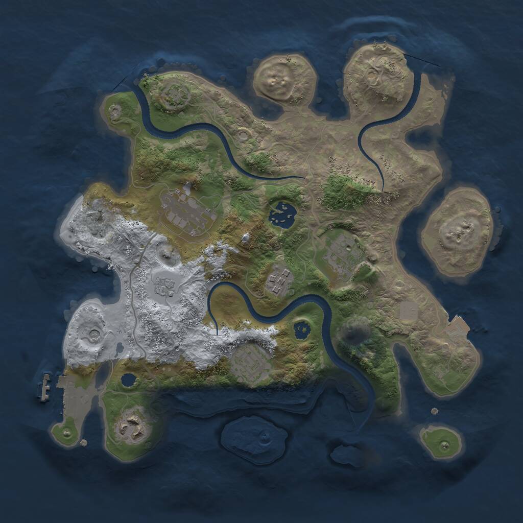 Rust Map: Procedural Map, Size: 3000, Seed: 7082361, 11 Monuments