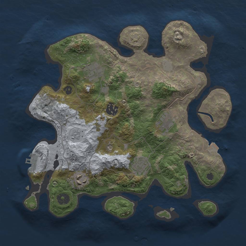 Rust Map: Procedural Map, Size: 3000, Seed: 7082361, 12 Monuments