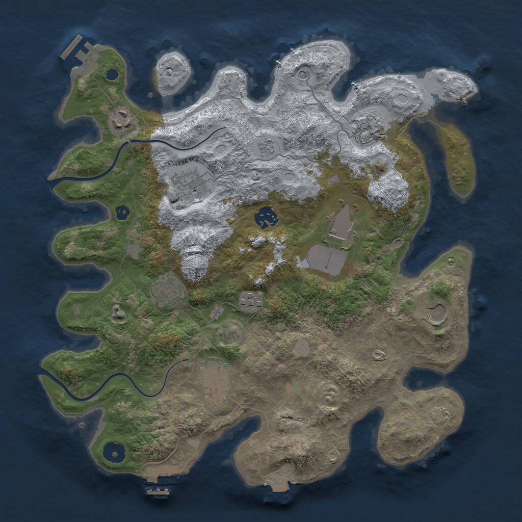 Rust Map: Procedural Map, Size: 3600, Seed: 570, 15 Monuments