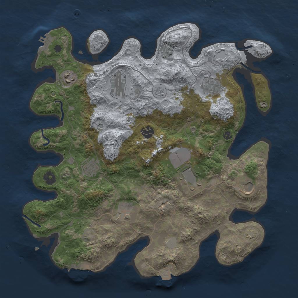 Rust Map: Procedural Map, Size: 3600, Seed: 570, 17 Monuments