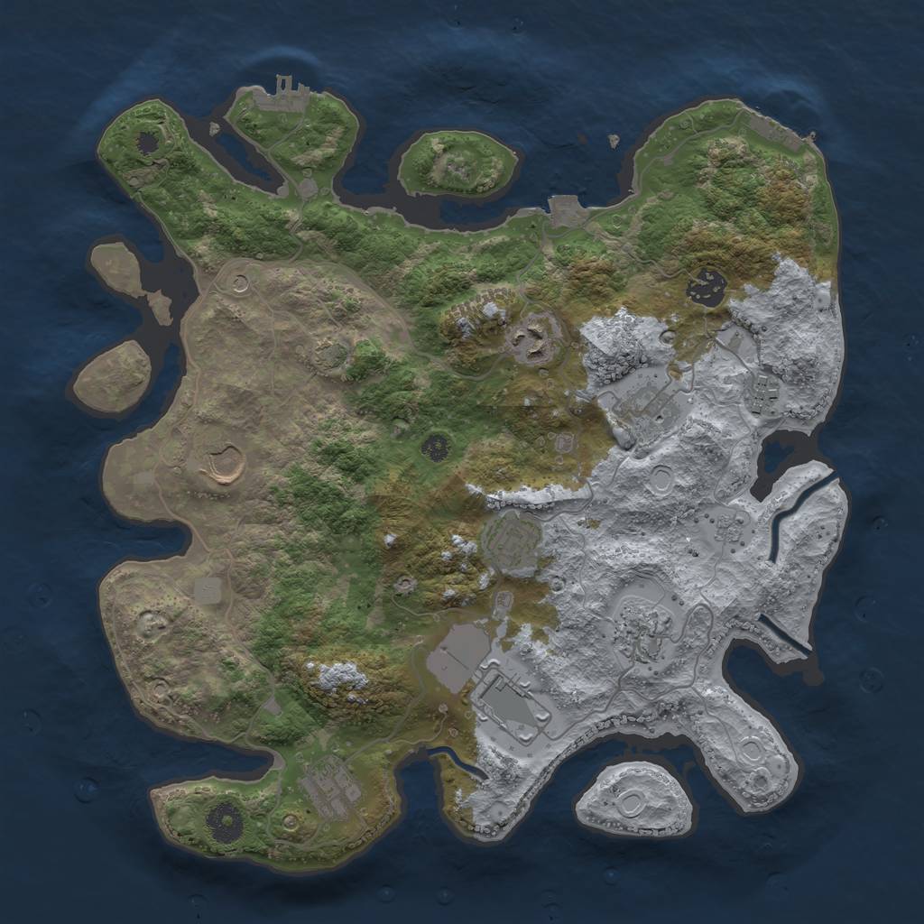 Rust Map: Procedural Map, Size: 3600, Seed: 22304, 17 Monuments