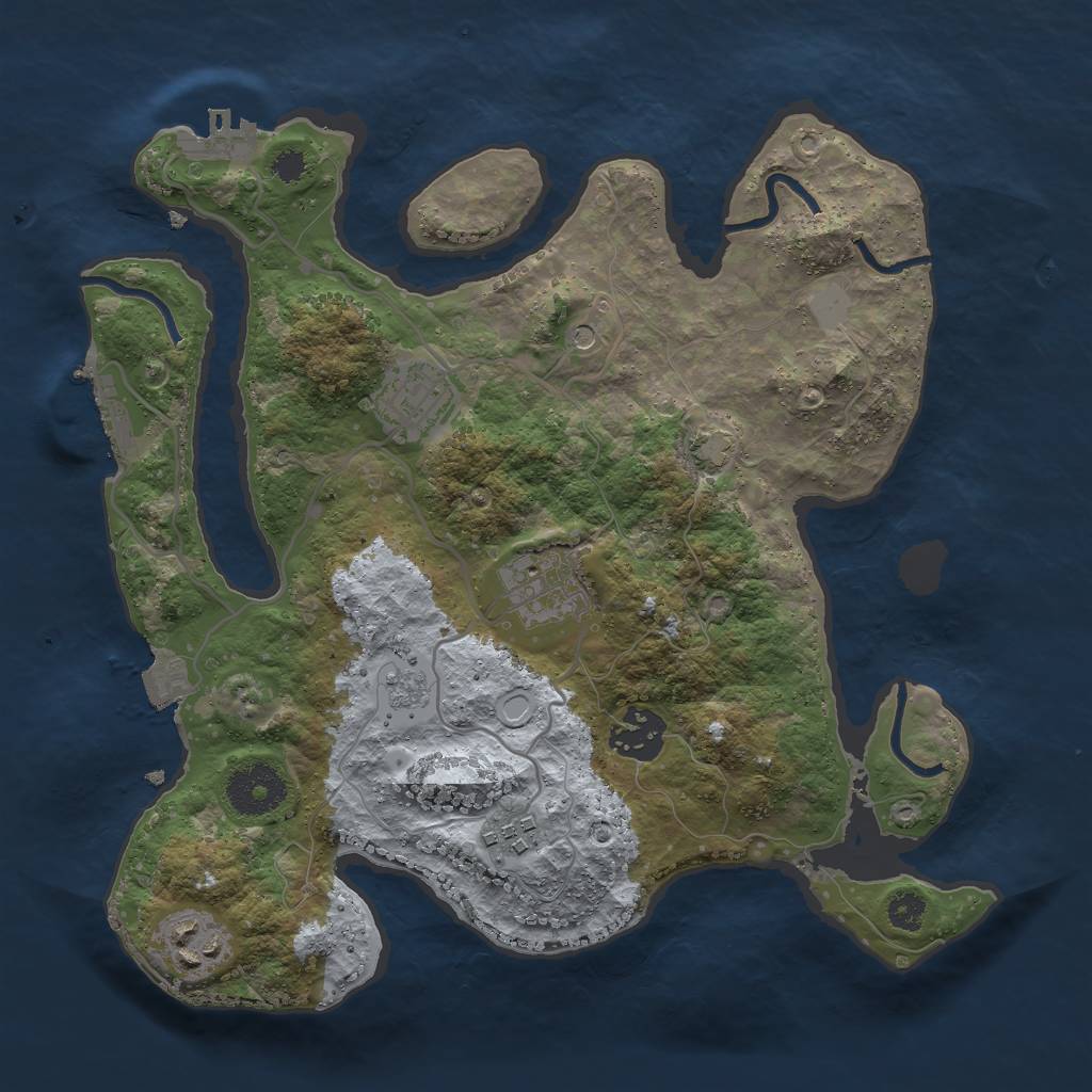 Rust Map: Procedural Map, Size: 3000, Seed: 30714, 13 Monuments