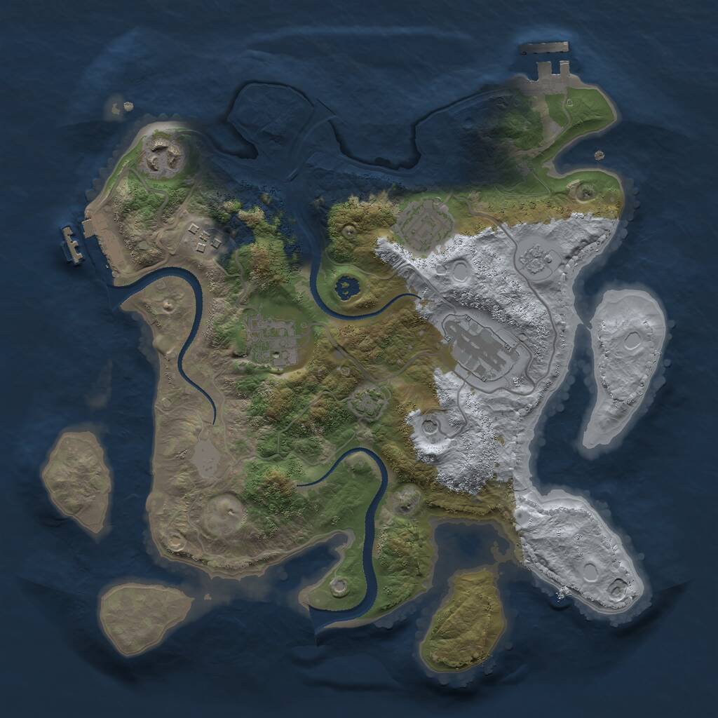 Rust Map: Procedural Map, Size: 3000, Seed: 26041, 11 Monuments