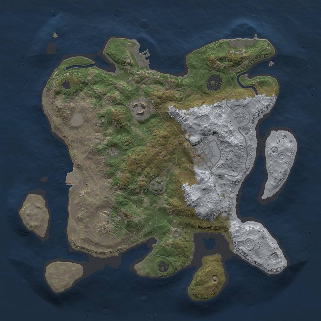 Rust Map: Procedural Map, Size: 3000, Seed: 26041, 11 Monuments