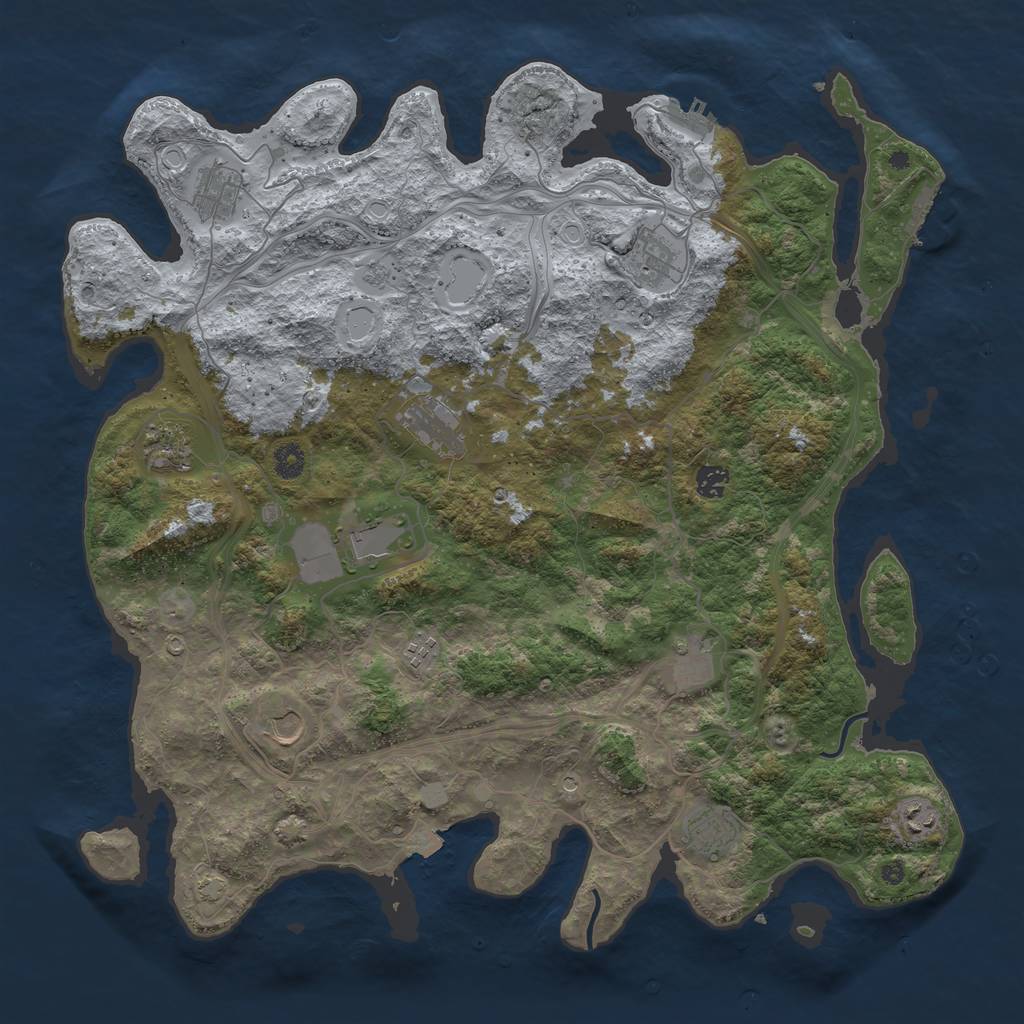 Rust Map: Procedural Map, Size: 4500, Seed: 142871956, 19 Monuments