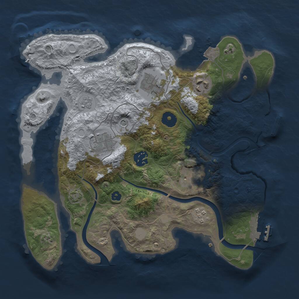Rust Map: Procedural Map, Size: 3000, Seed: 800311554, 12 Monuments
