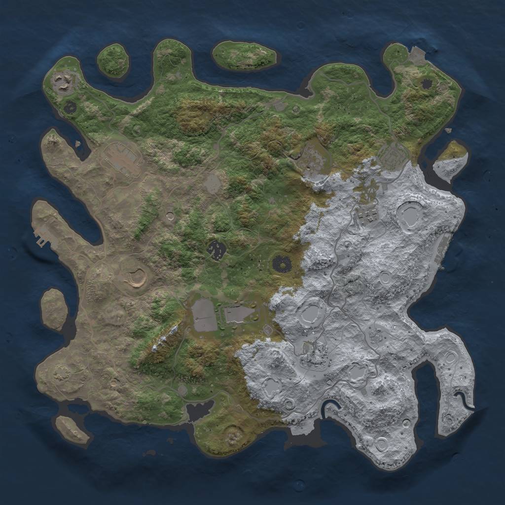Rust Map: Procedural Map, Size: 4000, Seed: 11791179, 17 Monuments