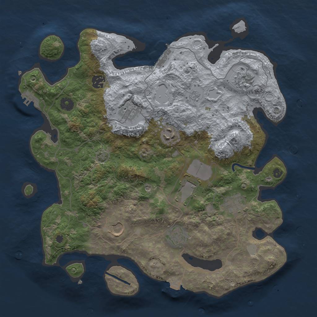 Rust Map: Procedural Map, Size: 3500, Seed: 2016540922, 16 Monuments
