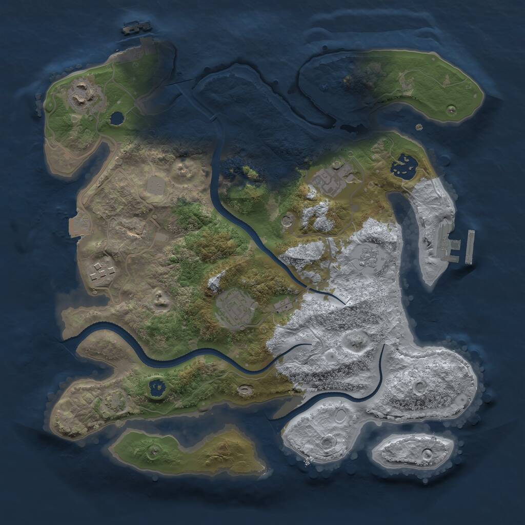 Rust Map: Procedural Map, Size: 3100, Seed: 2099804550, 11 Monuments