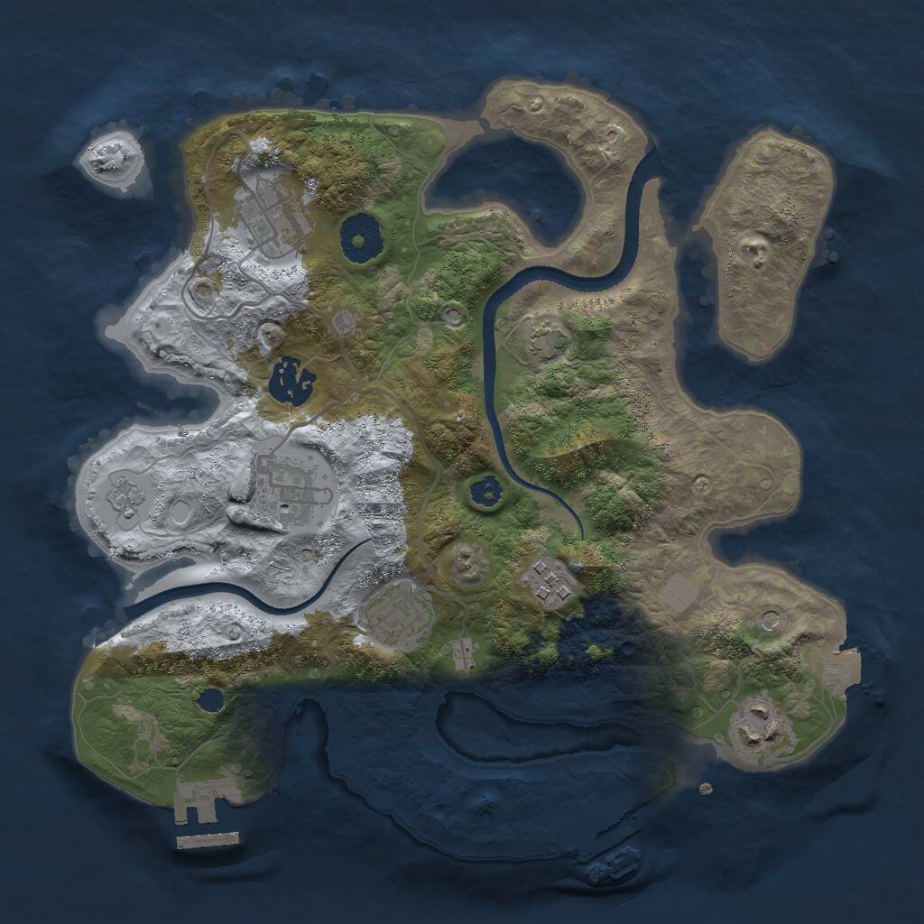 Rust Map: Procedural Map, Size: 3000, Seed: 68919, 12 Monuments