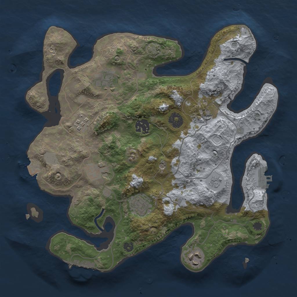 Rust Map: Procedural Map, Size: 3000, Seed: 30600, 15 Monuments