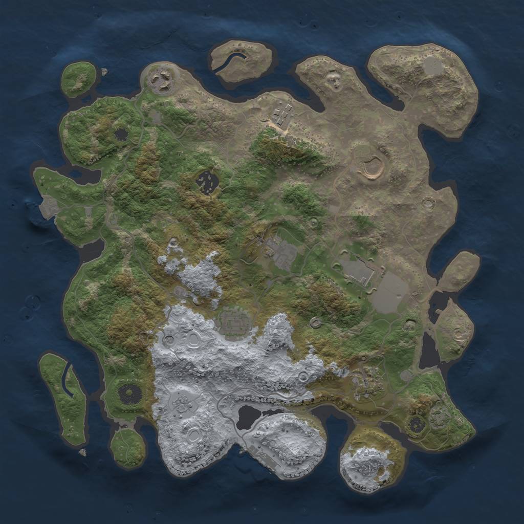 Rust Map: Procedural Map, Size: 3500, Seed: 1779241385, 15 Monuments