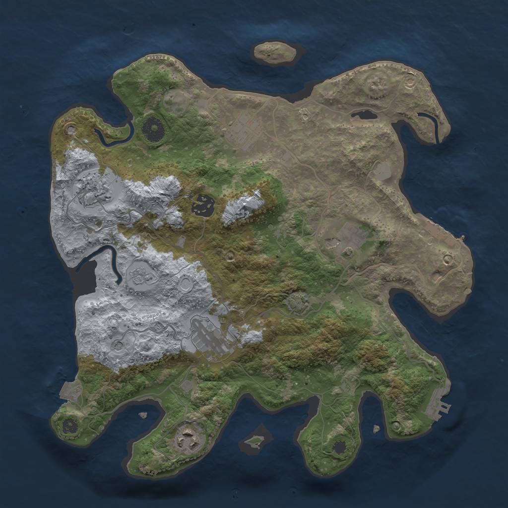Rust Map: Procedural Map, Size: 3300, Seed: 1775757, 14 Monuments