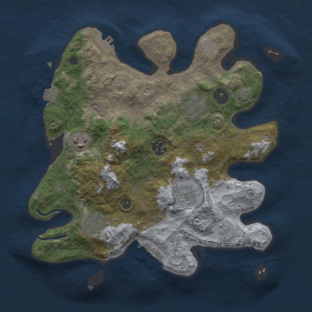 Rust Map: Procedural Map, Size: 3000, Seed: 16796, 13 Monuments