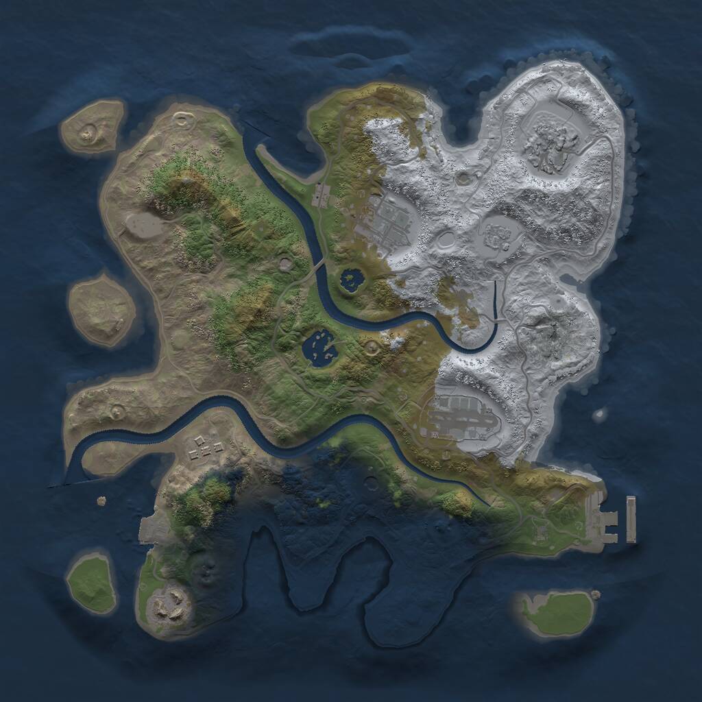 Rust Map: Procedural Map, Size: 3000, Seed: 29486, 10 Monuments
