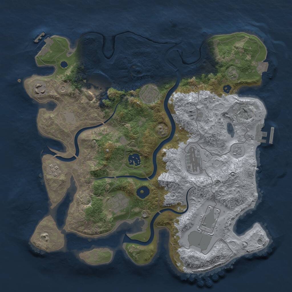 Rust Map: Procedural Map, Size: 3500, Seed: 294388253, 14 Monuments