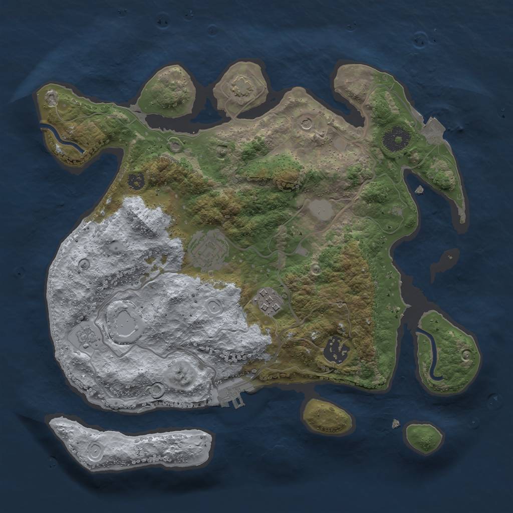 Rust Map: Procedural Map, Size: 3000, Seed: 67369, 10 Monuments