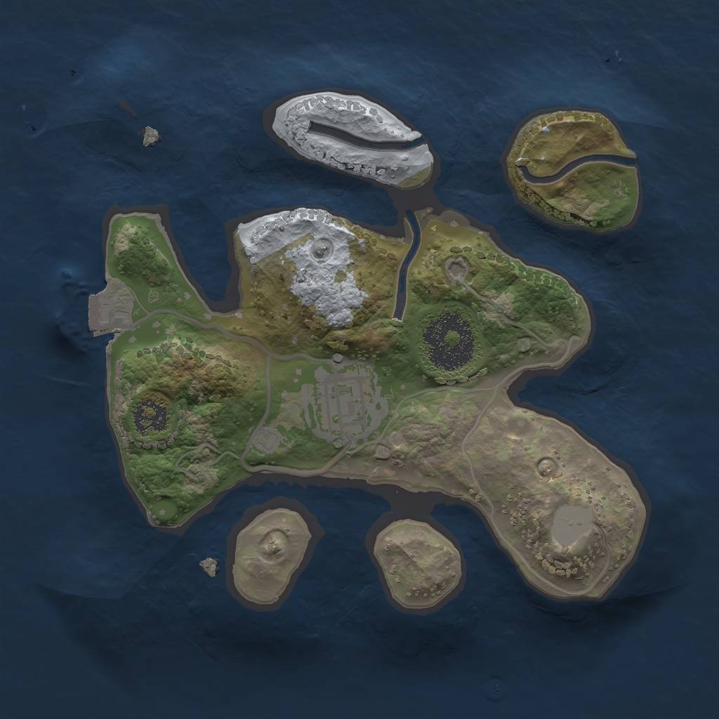 Rust Map: Procedural Map, Size: 2000, Seed: 199243073, 4 Monuments