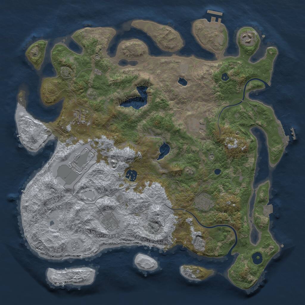 Rust Map: Procedural Map, Size: 4000, Seed: 67369, 14 Monuments