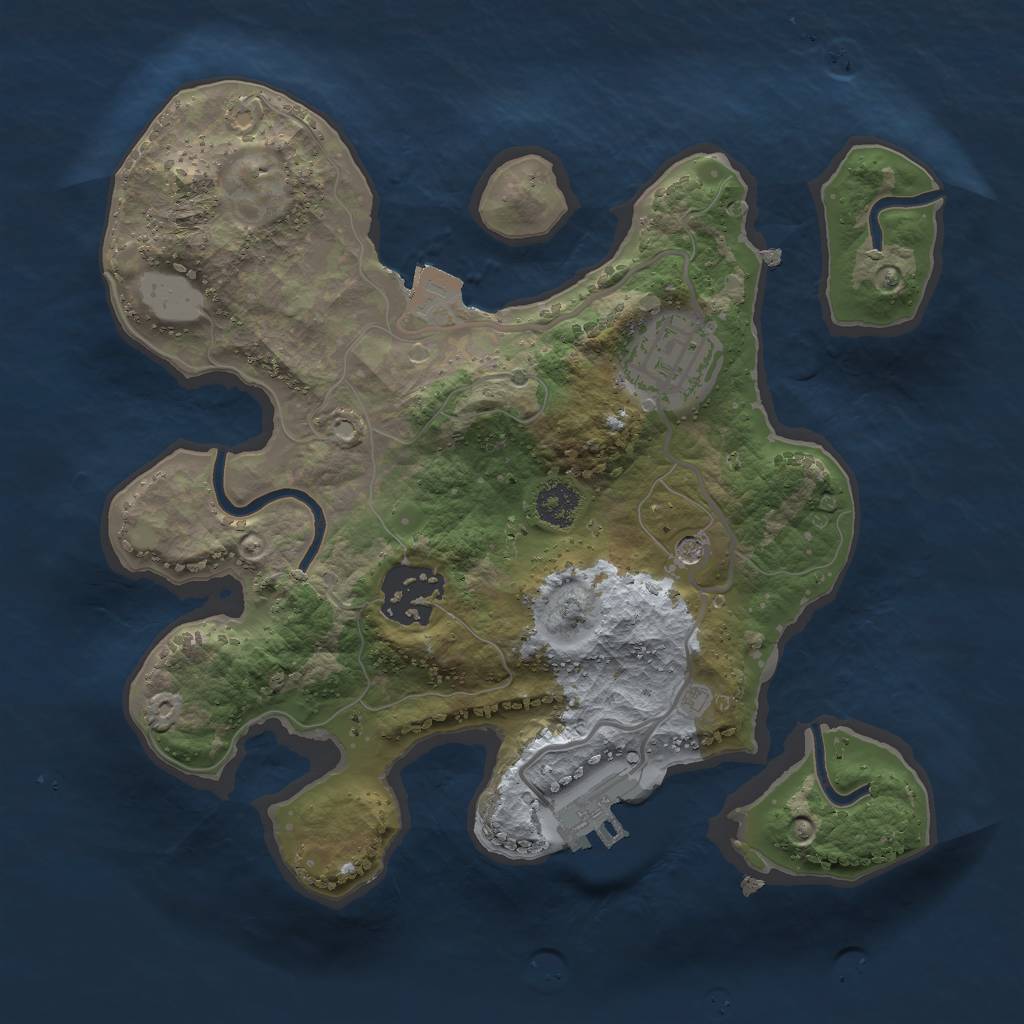 Rust Map: Procedural Map, Size: 2400, Seed: 689119515, 7 Monuments