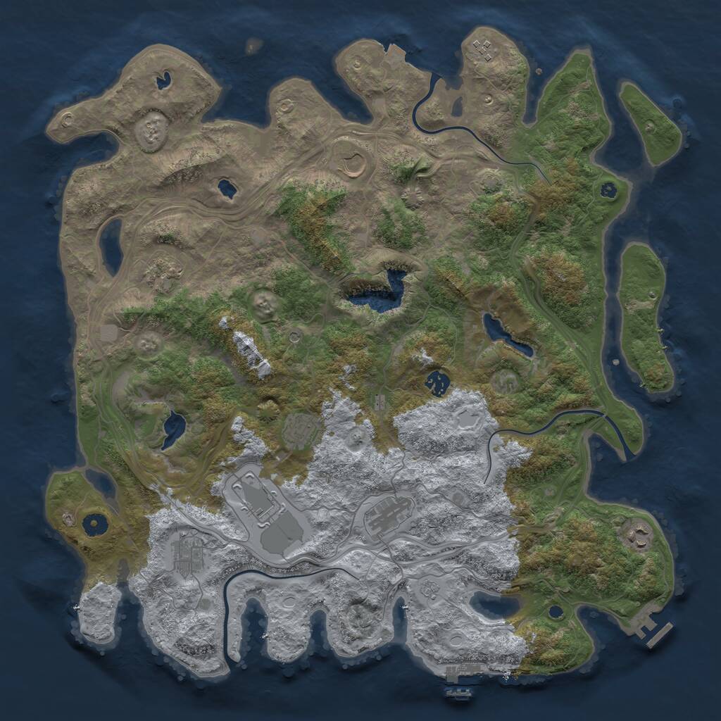 Rust Map: Procedural Map, Size: 4500, Seed: 1525930199, 15 Monuments